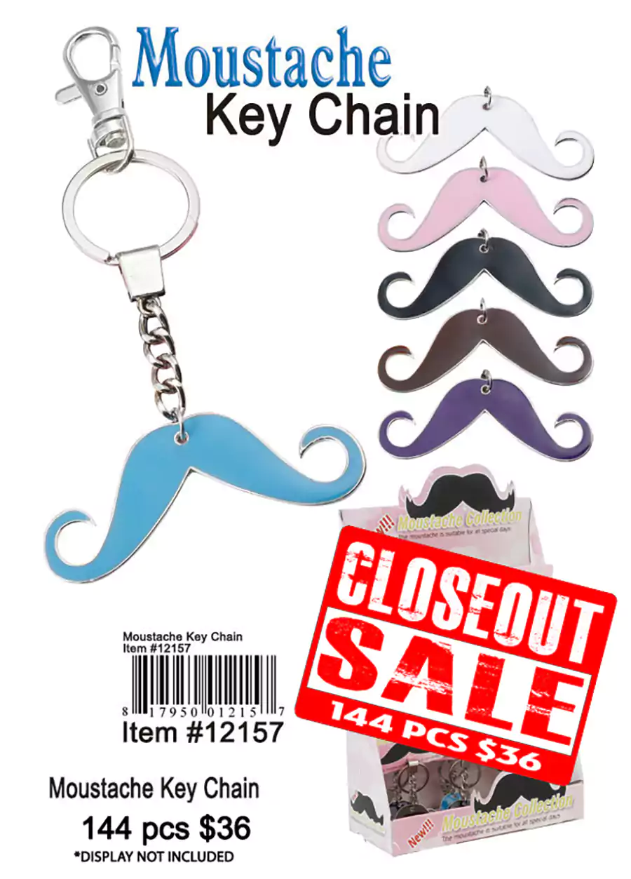 Moustache Keychain - Closeout 144 Pcs.